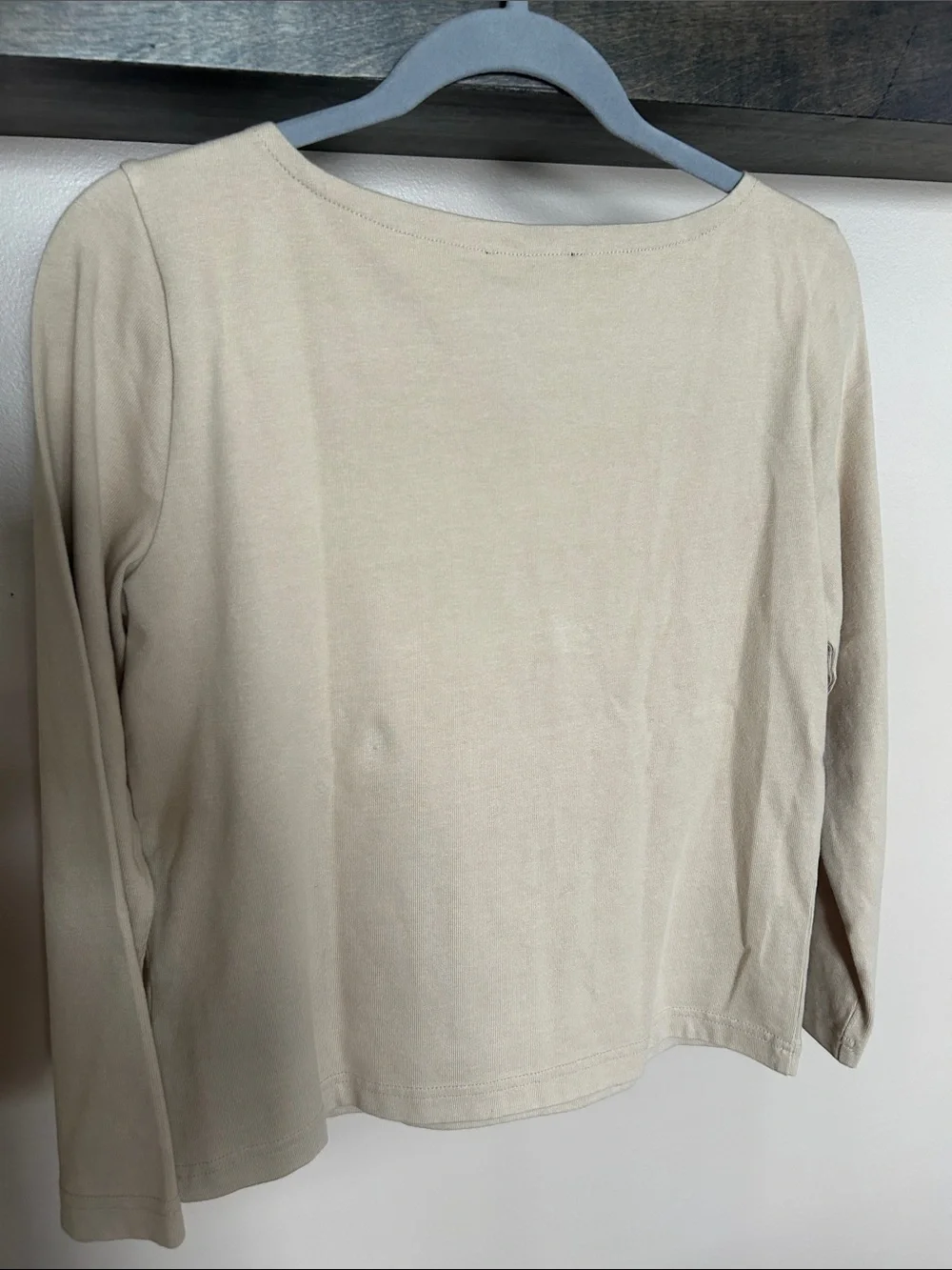 J. Crew Beige Long Sleeve Sequin Stripe Mariner Top